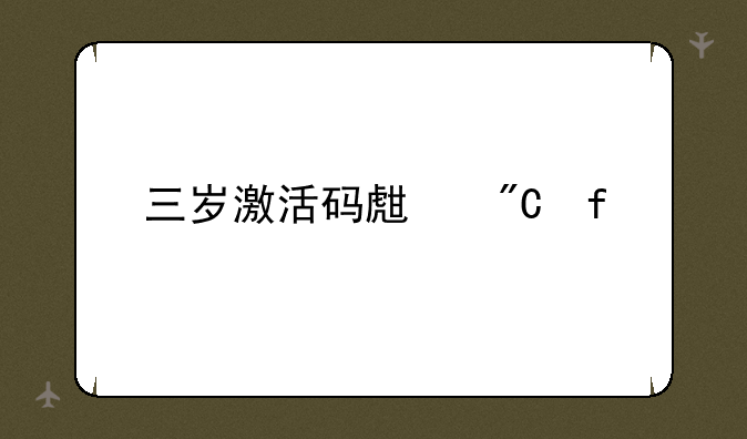 三岁激活码生成器