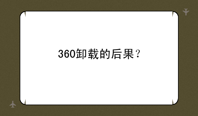 360卸载的后果？