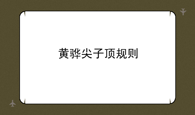 黄骅尖子顶规则
