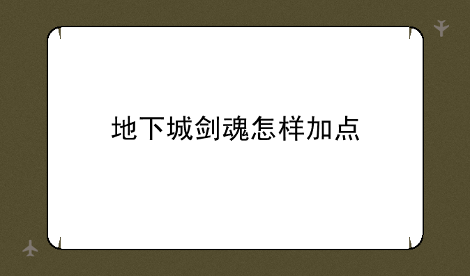 地下城剑魂怎样加点