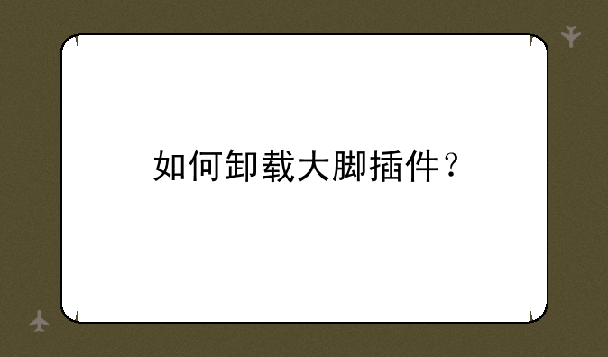 如何卸载大脚插件？