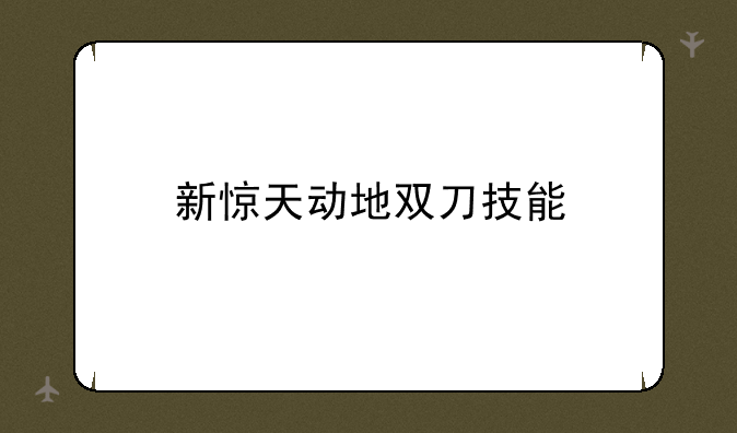新惊天动地双刀技能
