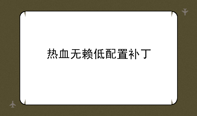 热血无赖低配置补丁