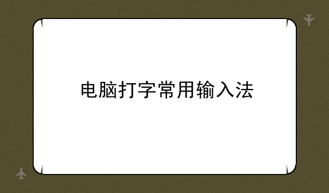 电脑打字常用输入法