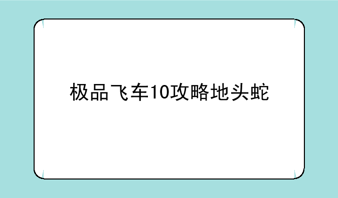 极品飞车10攻略地头蛇