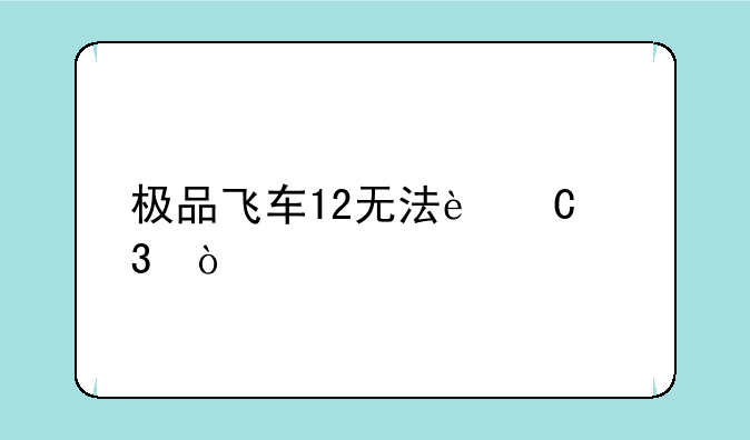 极品飞车12无法运行？