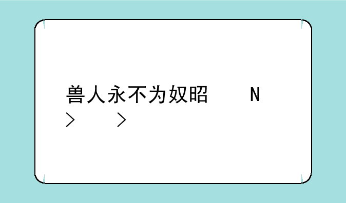 兽人永不为奴是哪句台词