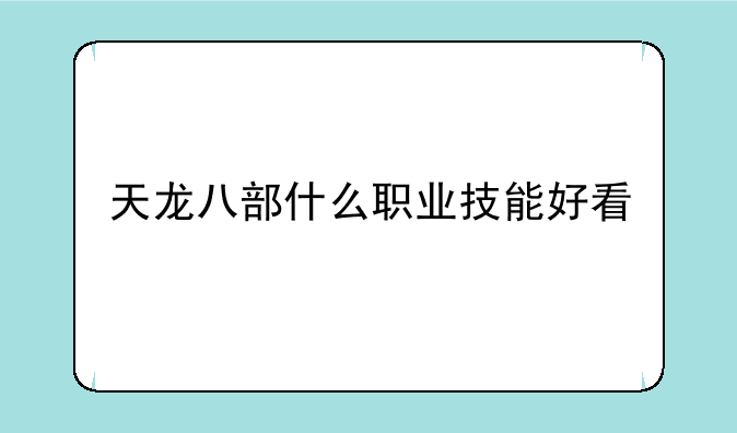 天龙八部什么职业技能好看