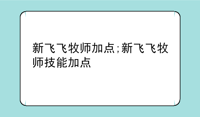 新飞飞牧师加点;新飞飞牧师技能加点