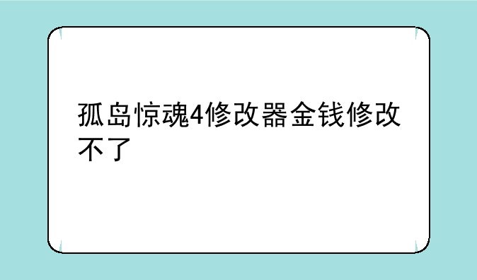 孤岛惊魂4修改器金钱修改不了